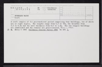 Dunbeath Mains, ND12NE 5, Ordnance Survey index card, Recto