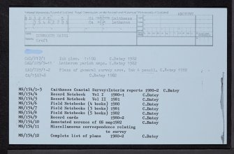 Dunbeath Mains, ND12NE 5, Ordnance Survey index card, Recto