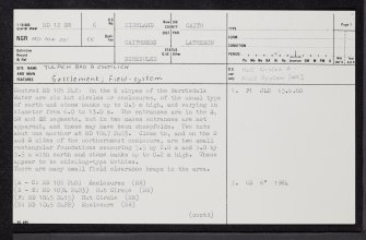 Tulach Bad A' Choilich, ND12SW 6, Ordnance Survey index card, page number 1, Recto