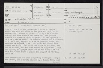 Langwell Plantation, ND12SW 7, Ordnance Survey index card, page number 1, Recto