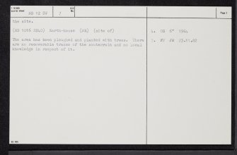Langwell Plantation, ND12SW 7, Ordnance Survey index card, page number 2, Verso