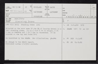 Houstry, ND13SE 22, Ordnance Survey index card, page number 1, Recto