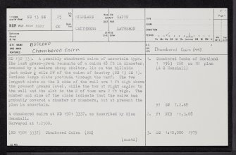 Buoldhu, ND13SE 25, Ordnance Survey index card, page number 1, Recto