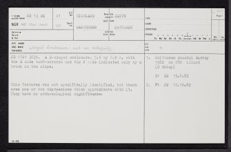 Toremore, ND13SE 41, Ordnance Survey index card, page number 1, Recto