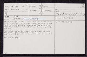 Cuag, ND13SE 44, Ordnance Survey index card, page number 1, Recto