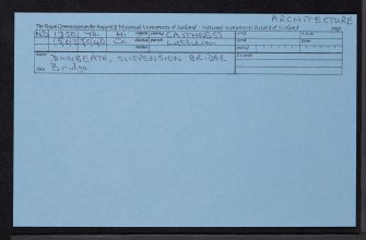 Dunbeath, Suspension Footbridge, ND13SE 74, Ordnance Survey index card, Recto