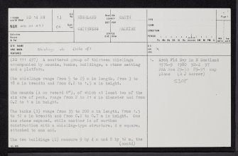 Braehour, ND14NW 13, Ordnance Survey index card, page number 1, Recto