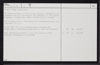 Braehour, ND14NW 13, Ordnance Survey index card, page number 2, Verso