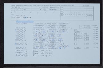 Braehour, ND14NW 13, Ordnance Survey index card, Recto