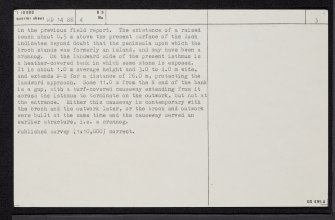 Greystell Castle, ND14SE 4, Ordnance Survey index card, page number 3, Recto