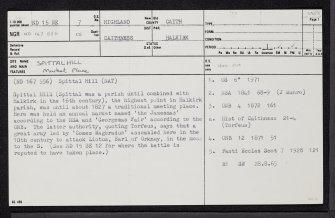 Spittal Hill, ND15NE 7, Ordnance Survey index card, page number 1, Recto