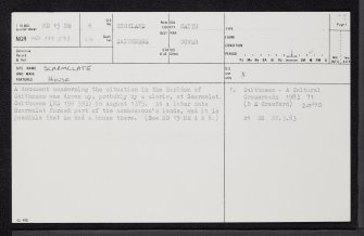 Scarmclate, ND15NE 8, Ordnance Survey index card, page number 1, Recto