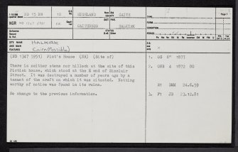 Halkirk, ND15NW 10, Ordnance Survey index card, page number 1, Recto
