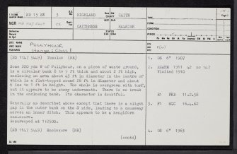 Pullyhour, ND15SW 3, Ordnance Survey index card, page number 1, Recto