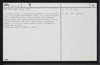 Leosag, ND15SW 4, Ordnance Survey index card, page number 2, Verso