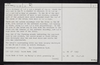Cairn Merk, ND15SW 22, Ordnance Survey index card, page number 3, Recto