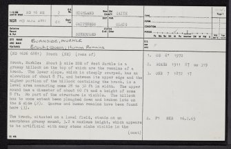 Burnside, Murkle, ND16NE 2, Ordnance Survey index card, page number 1, Recto