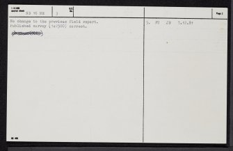 Cairn Of Sibmister, ND16NE 3, Ordnance Survey index card, page number 2, Verso