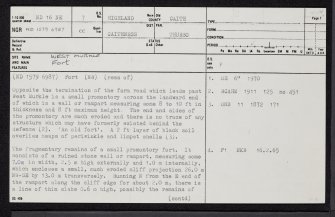 West Murkle, ND16NE 7, Ordnance Survey index card, page number 1, Recto