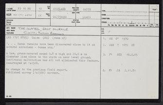 East Murkle, The Slates, ND16NE 10, Ordnance Survey index card, page number 1, Recto