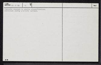 Olrig House, ND16NE 14, Ordnance Survey index card, page number 2, Verso