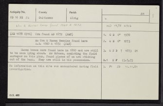 Murkle Bay, ND16NE 26, Ordnance Survey index card, Recto