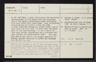 Mains Of Murkle, ND16NE 27, Ordnance Survey index card, page number 2, Verso