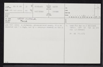 West Murkle, ND16NE 35, Ordnance Survey index card, page number 1, Recto