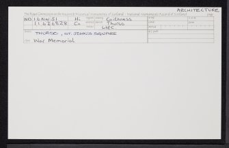 Thurso, Sir John's Square, War Memorial, ND16NW 51, Ordnance Survey index card, Recto