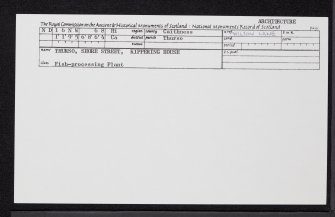 Thurso, Shore Street, Kippering House, Kiln And Fish House, ND16NW 68, Ordnance Survey index card, Recto