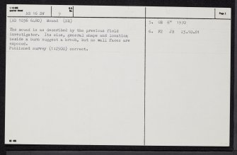 Geise, ND16SW 9, Ordnance Survey index card, page number 2, Verso