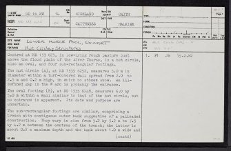 Skinnet, Lower Horse Pool, ND16SW 14, Ordnance Survey index card, page number 1, Recto