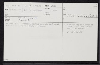 Dunnet Head, ND17NE 3, Ordnance Survey index card, page number 1, Recto