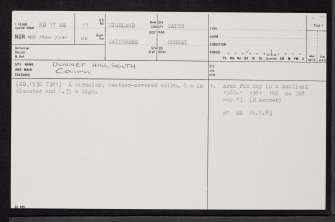 Dunnet Hill South, ND17SE 11, Ordnance Survey index card, page number 1, Recto