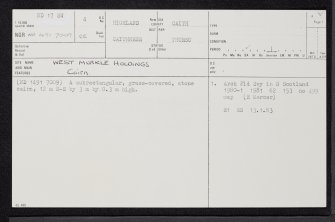 West Murkle Holdings, ND17SW 4, Ordnance Survey index card, page number 1, Recto