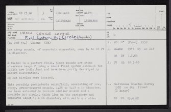 Uamh Craige Leithe, ND23SW 3, Ordnance Survey index card, page number 1, Recto