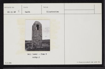 Latheron, Buldoo Bell Tower, ND23SW 5, Ordnance Survey index card, Recto