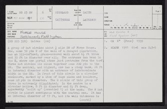 Forse House, ND23SW 6, Ordnance Survey index card, page number 1, Recto