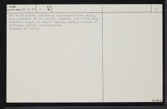 Forse House, ND23SW 6, Ordnance Survey index card, page number 3, Recto