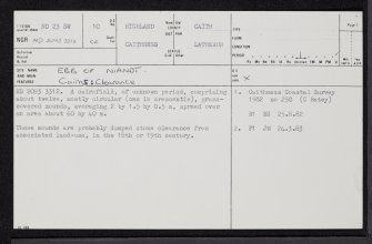 Ebb Of Niandt, ND23SW 10, Ordnance Survey index card, page number 1, Recto