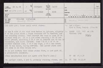 Lower Camster, ND24NE 7, Ordnance Survey index card, page number 1, Recto