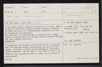 Toftgun, ND24SE 6, Ordnance Survey index card, page number 1, Recto