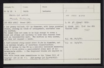 Moss Of Whilk, ND24SE 8, Ordnance Survey index card, Recto