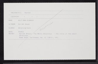 Allt-Nan-Scaraig, ND24SW 11, Ordnance Survey index card, Recto