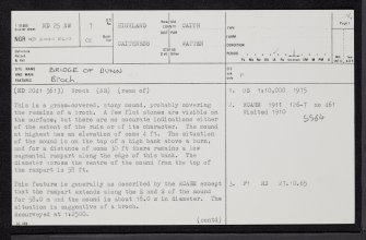 Bridge Of Dunn, ND25NW 7, Ordnance Survey index card, page number 1, Recto