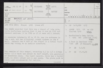 Bridge Of Dunn, ND25NW 12, Ordnance Survey index card, page number 1, Recto