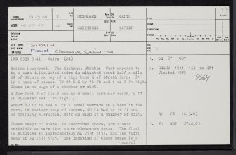 Strath, ND25SE 2, Ordnance Survey index card, page number 1, Recto