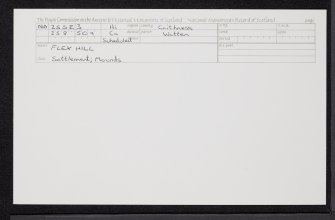 Flex Hill, ND25SE 3, Ordnance Survey index card, Recto