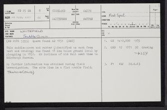 Whitefield, ND25SE 8, Ordnance Survey index card, page number 1, Recto