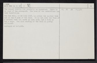 Clow Chapel, ND25SW 3, Ordnance Survey index card, page number 4, Verso